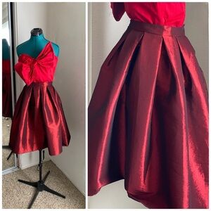 Best Cody Maroon A-Line Midi Skirt Size S